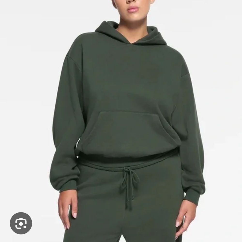 Skims cotton fleece hoodie spruce